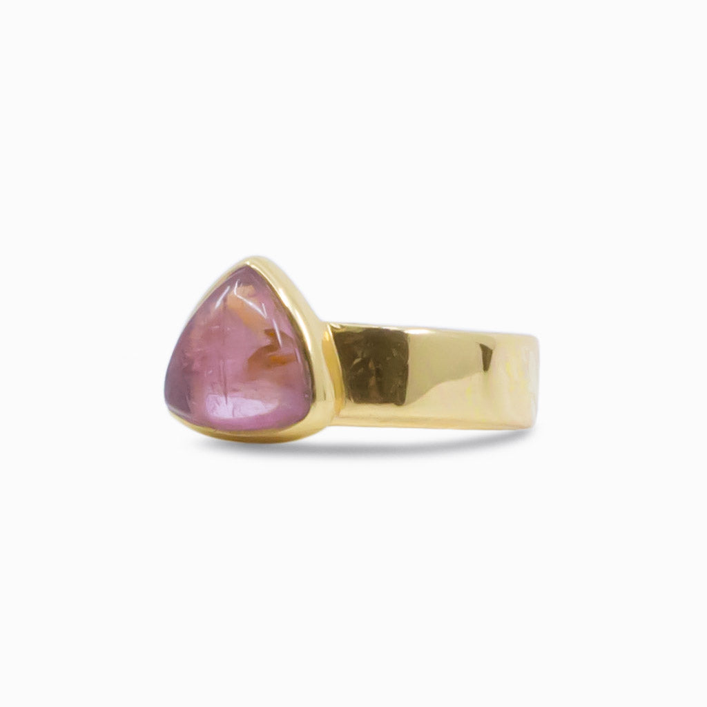 pink tourmaline vermeil ring