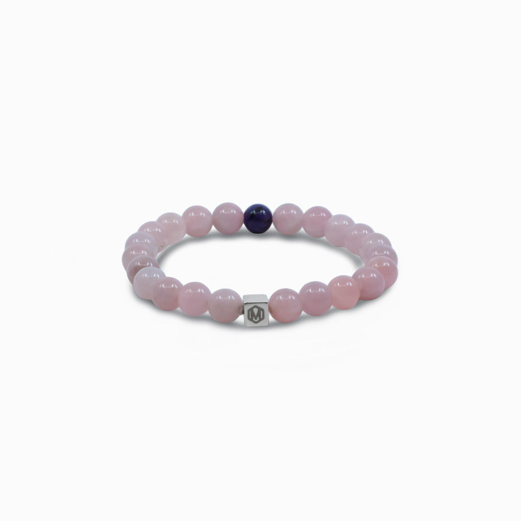 rose quartz beaded bracelet