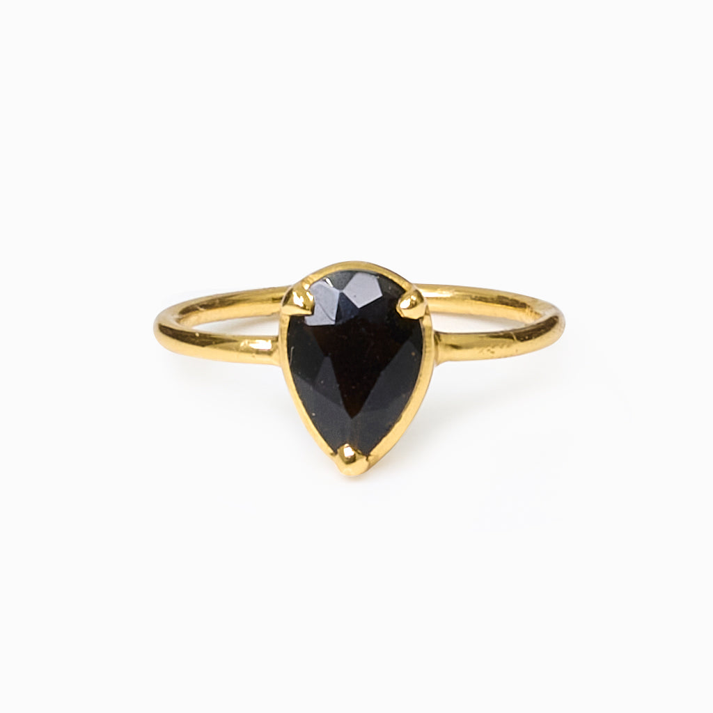 Faceted Tear Onyx ring