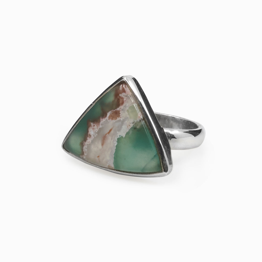 Cabochon Triangle Aquaprase ring