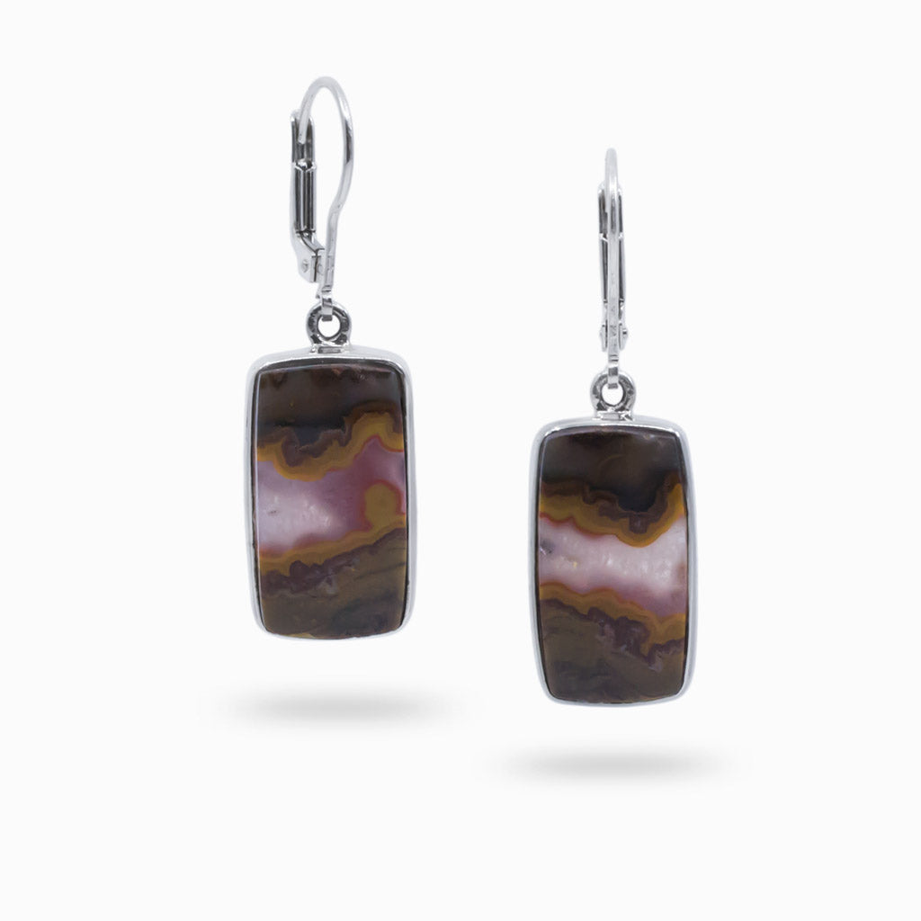 Moroccan seam agate drop earrings