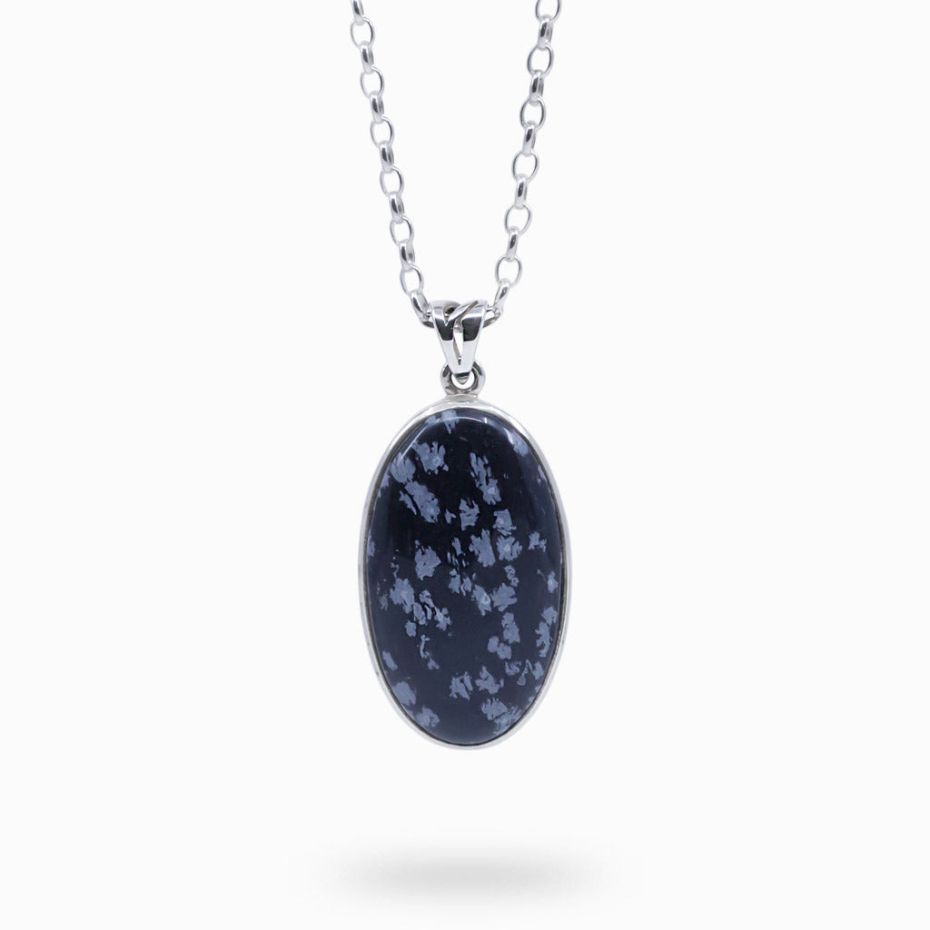 Snowflake obsidian necklace