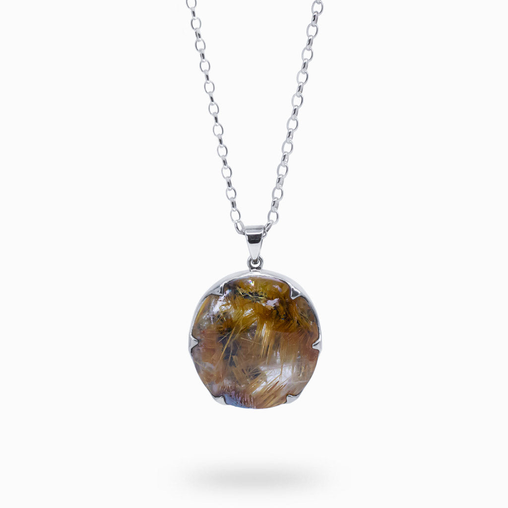 Star rutilated quartz necklace