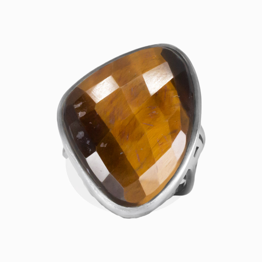 FACETED TIGER EYE RING STERLING SILVER | MADE IN EARTH 