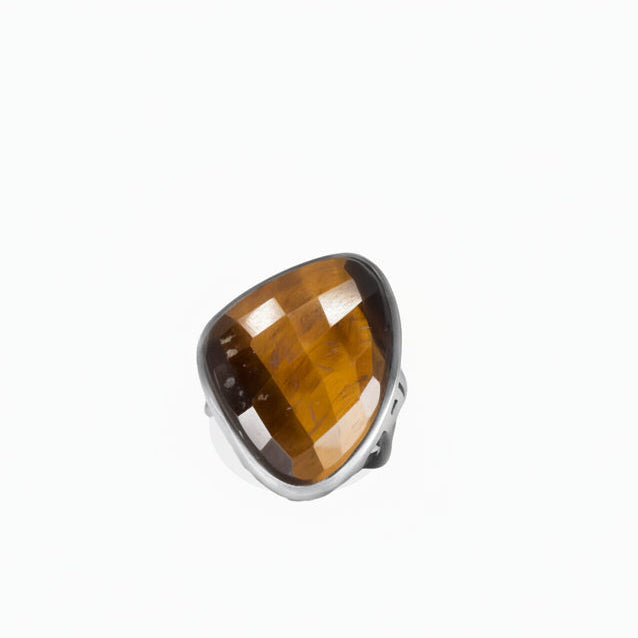 FACETED TIGER EYE RING STERLING SILVER | MADE IN EARTH 