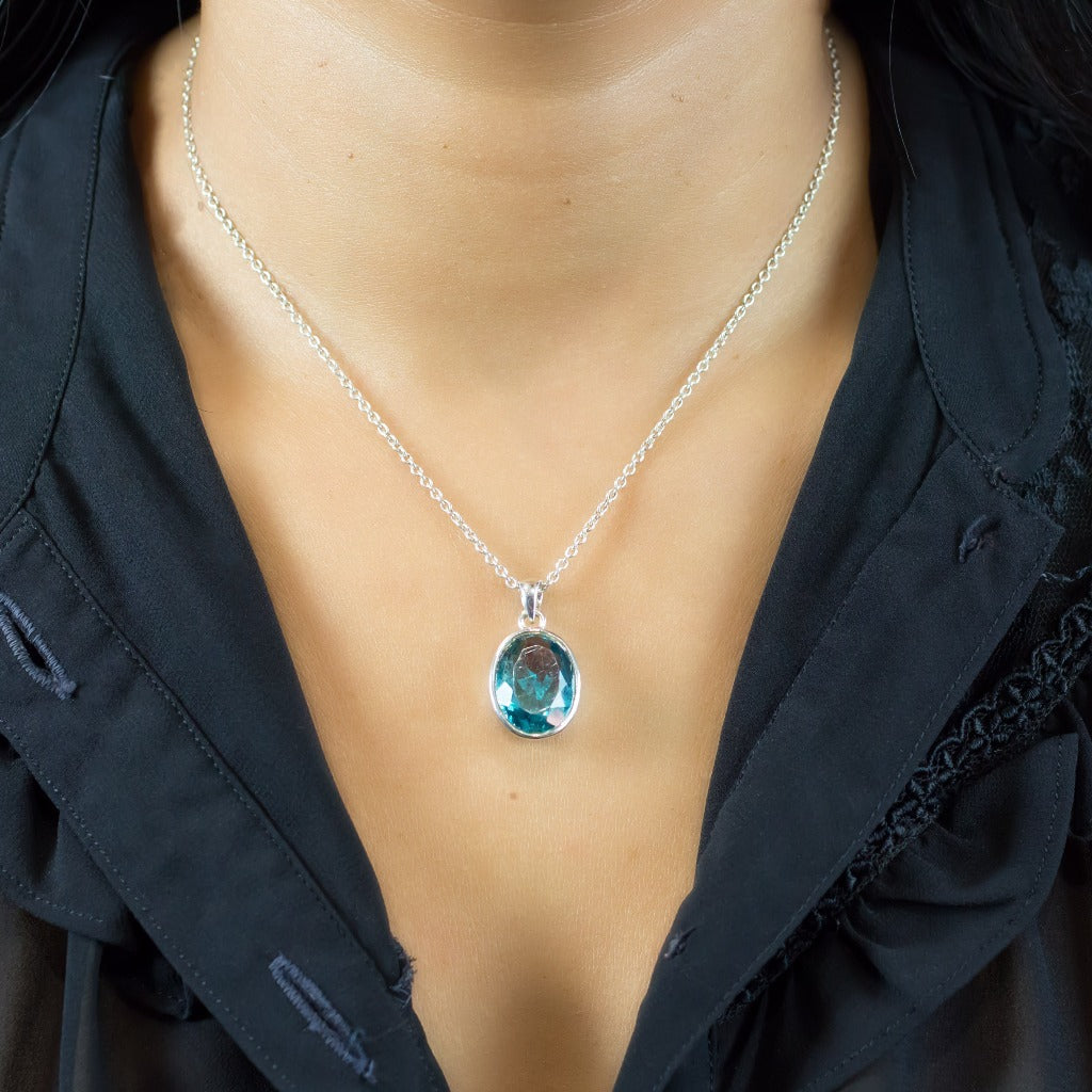 Fluorite Pendant on Model