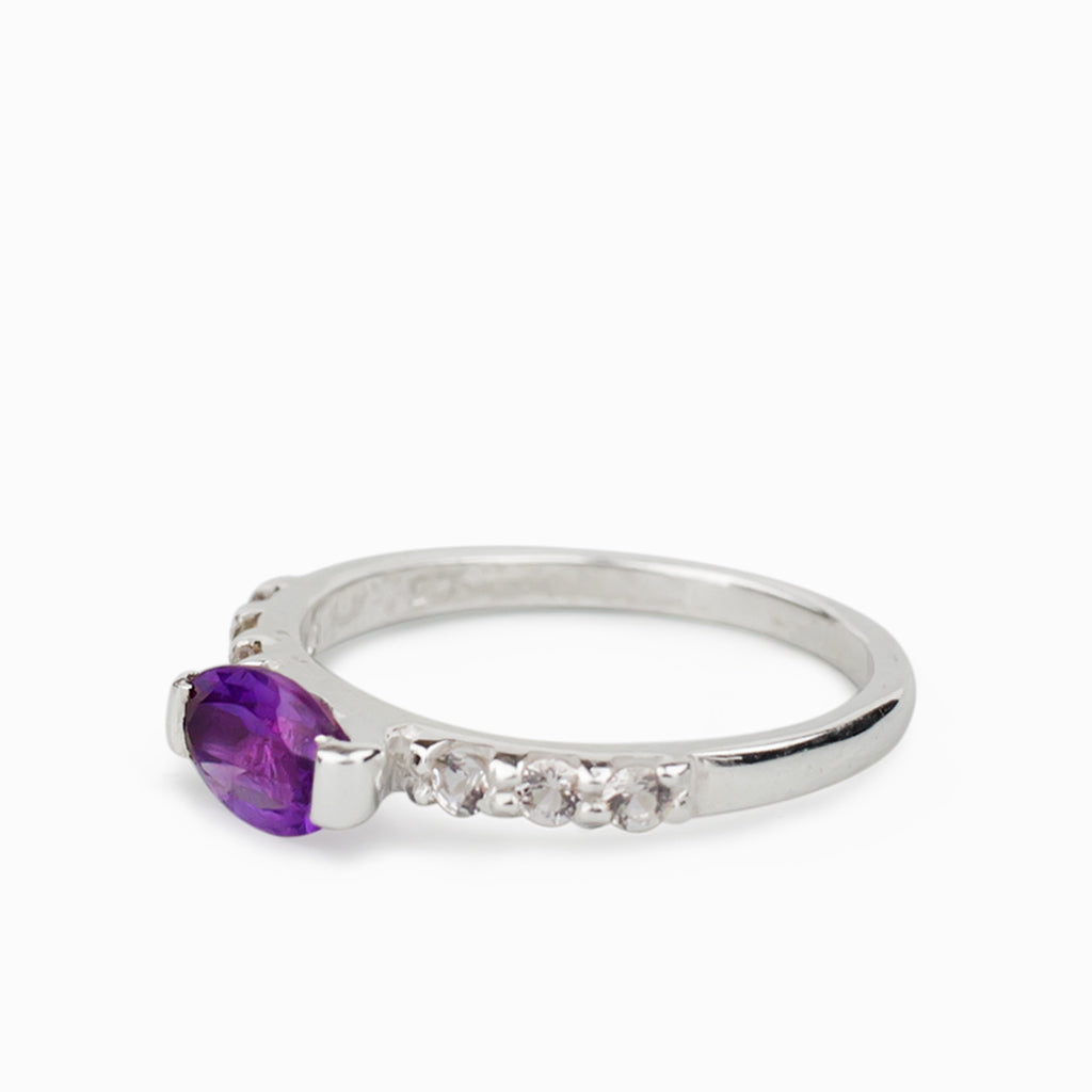 Amethyst & White Topaz Ring