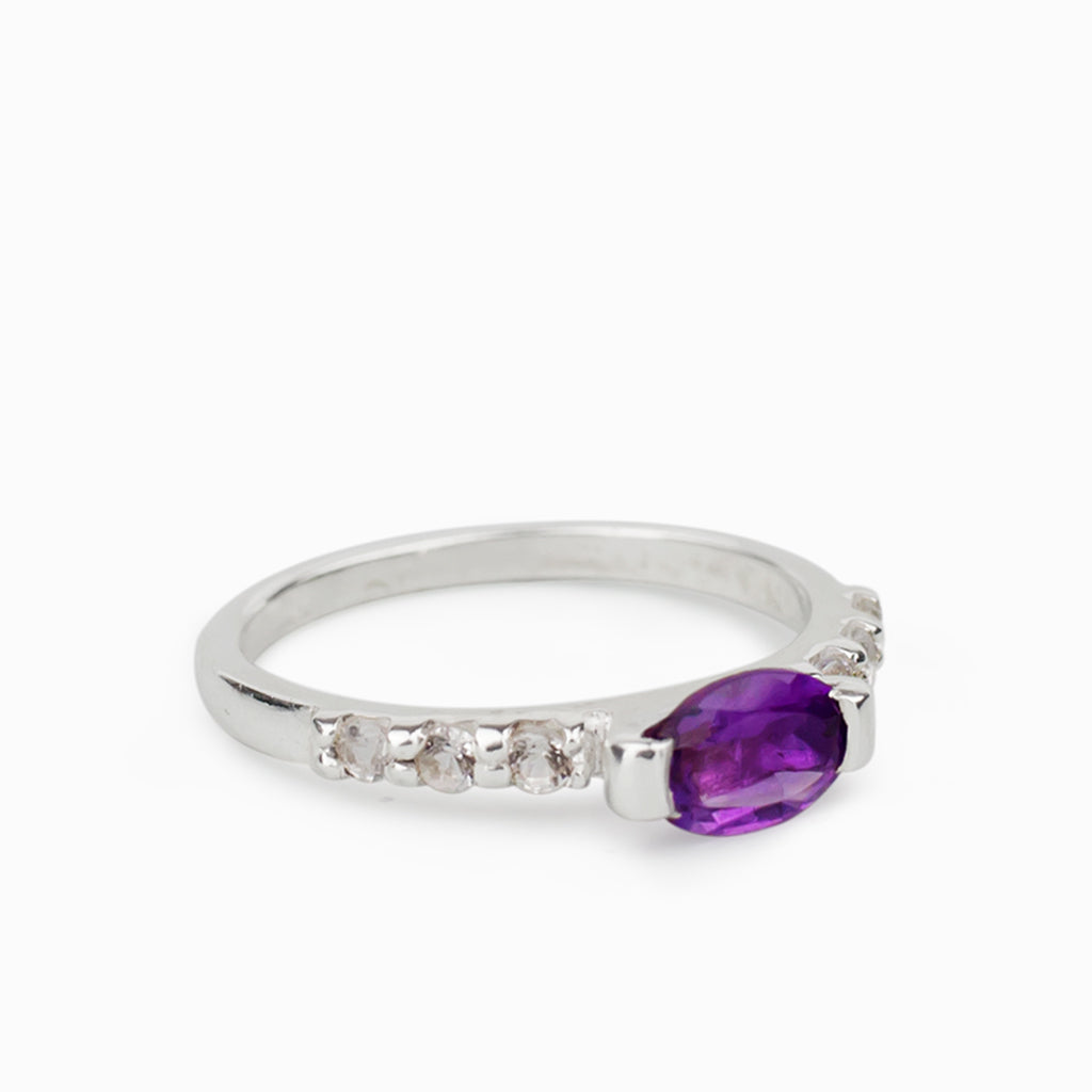 Amethyst & White Topaz Ring