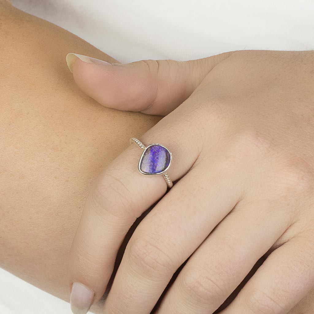 Boulder Opal Ring on Model