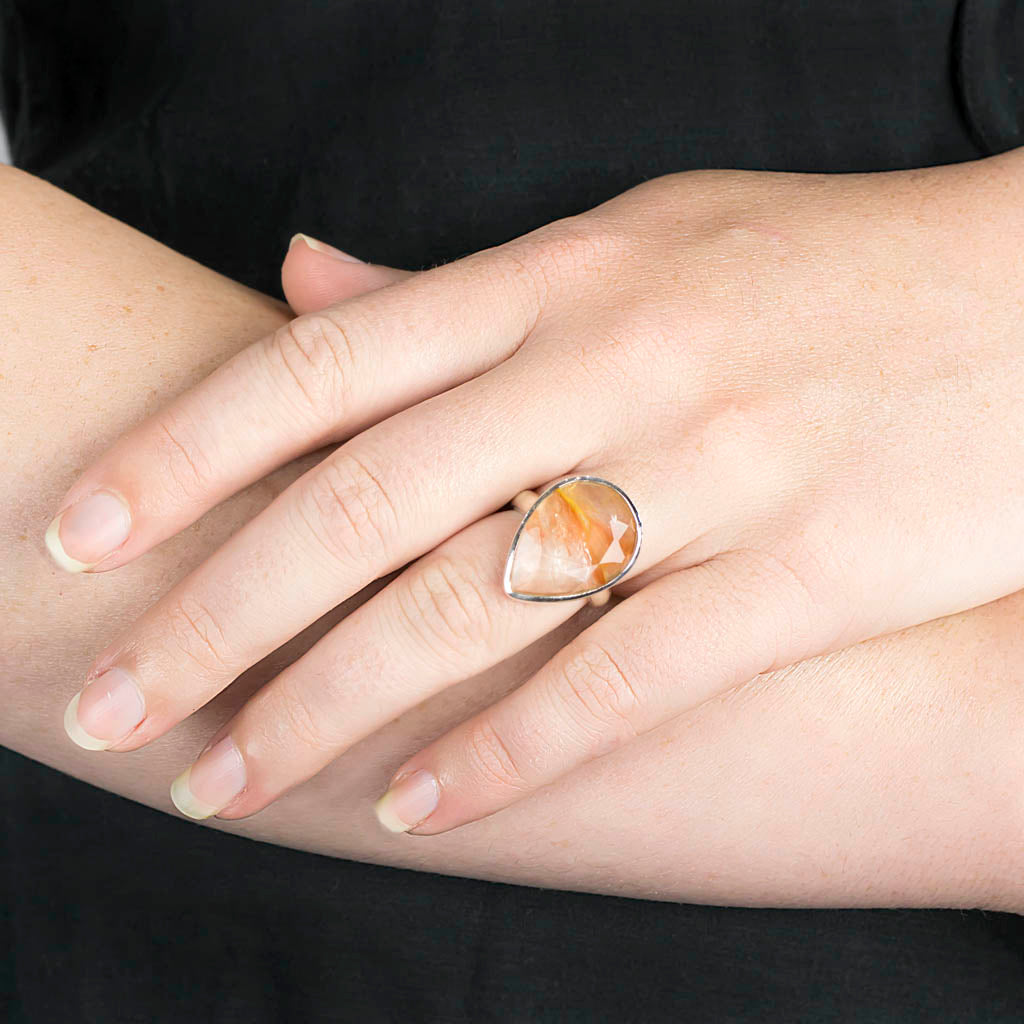 Cherry Quartz Ring on Model