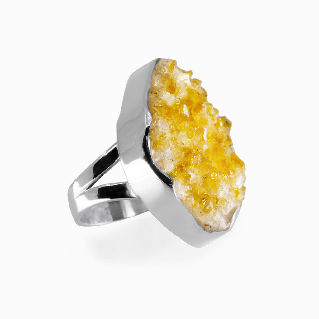 Citrine Druzy Ring