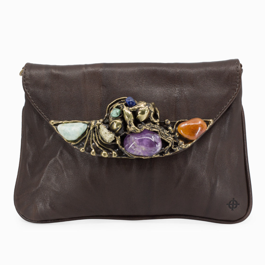 Leather Gemstone Bag