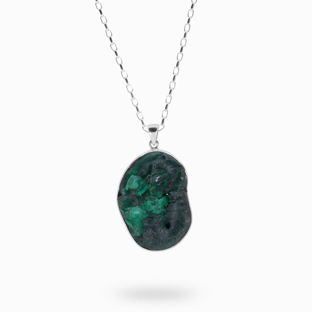 Raw Fibrous Malachite necklace