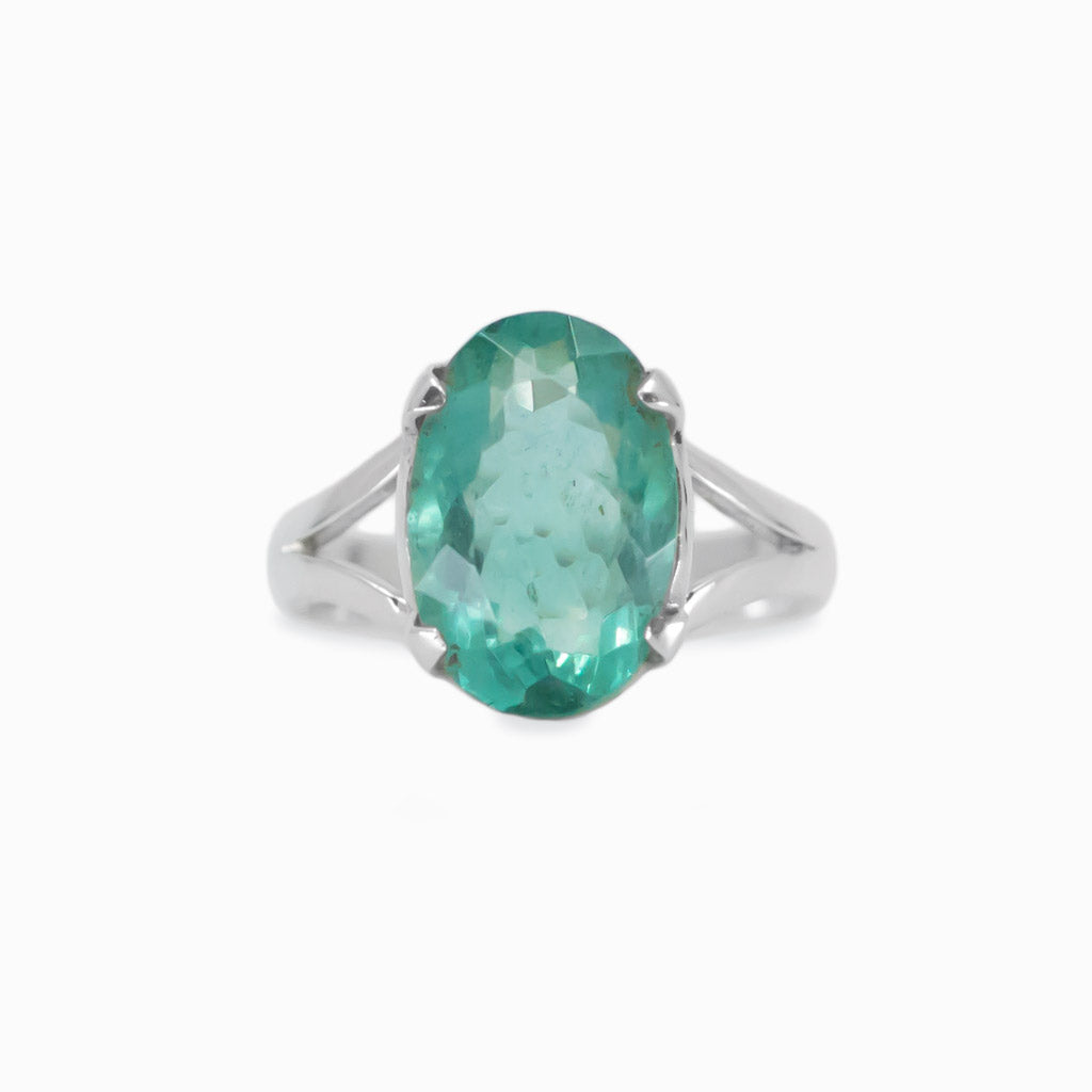 Faceted Oval Fluorite ring