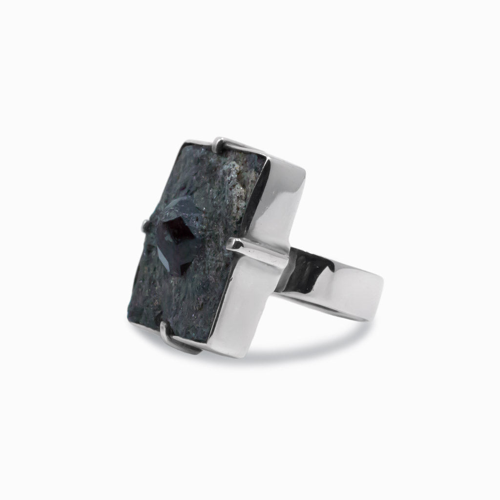 Raw Garnet ring