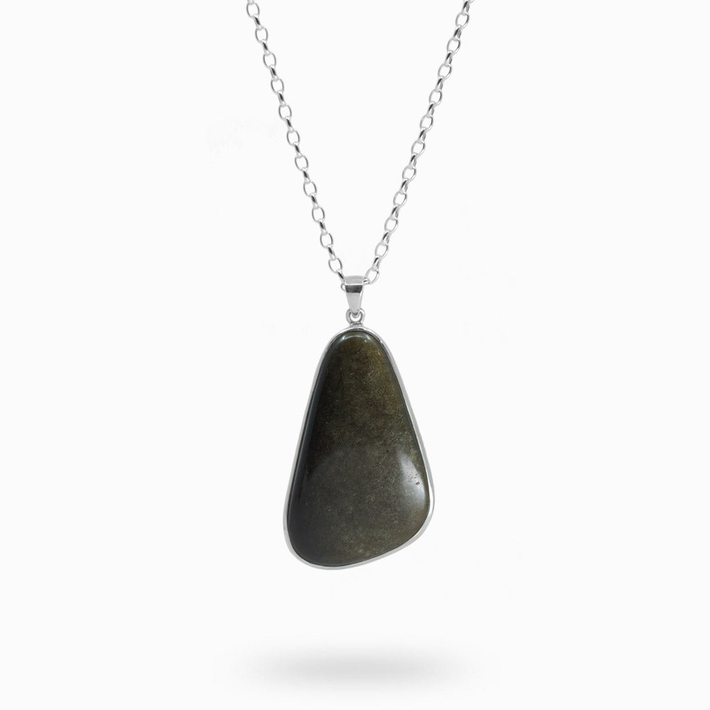 cabochon Gold Sheen Obsidian necklace