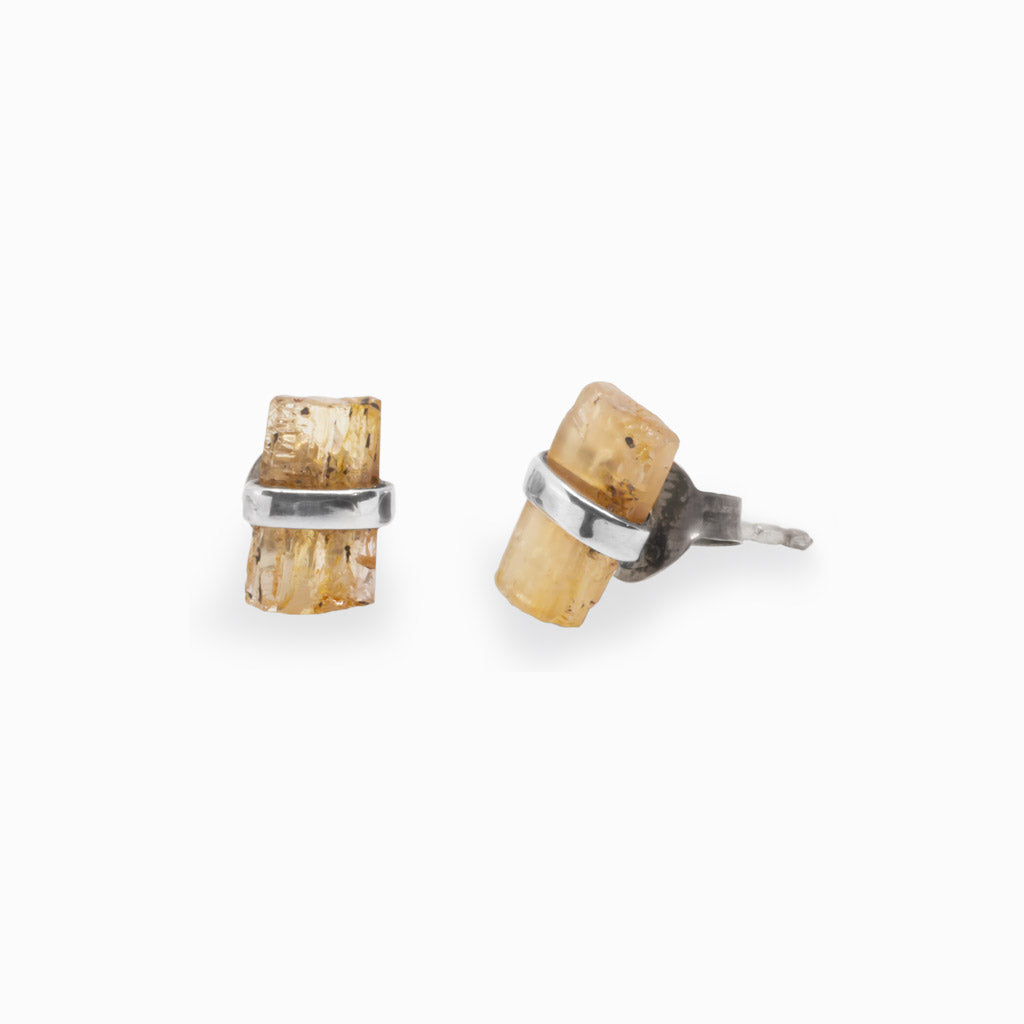 Golden Topaz Stud Earrings