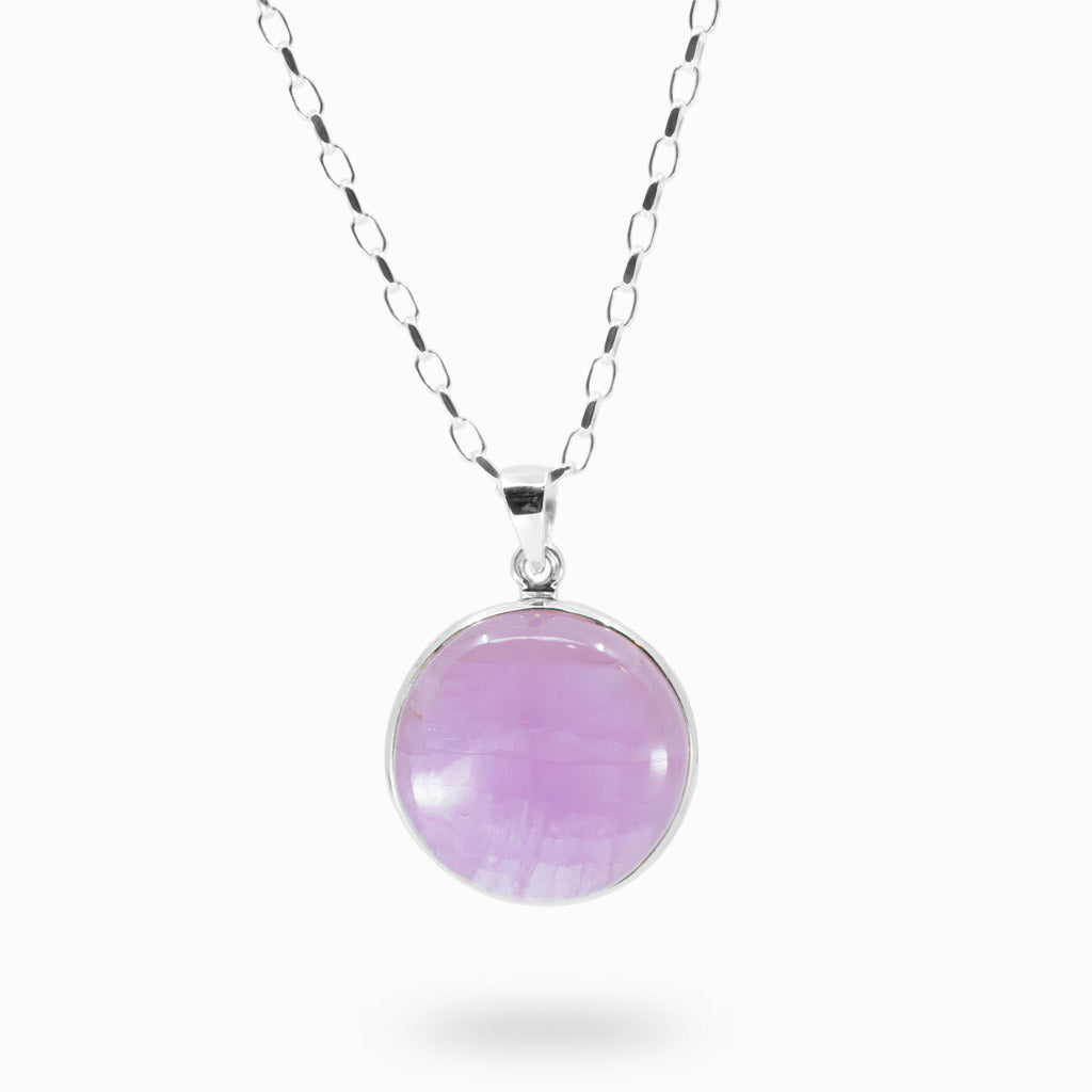 Round Cabochon Kunzite necklace