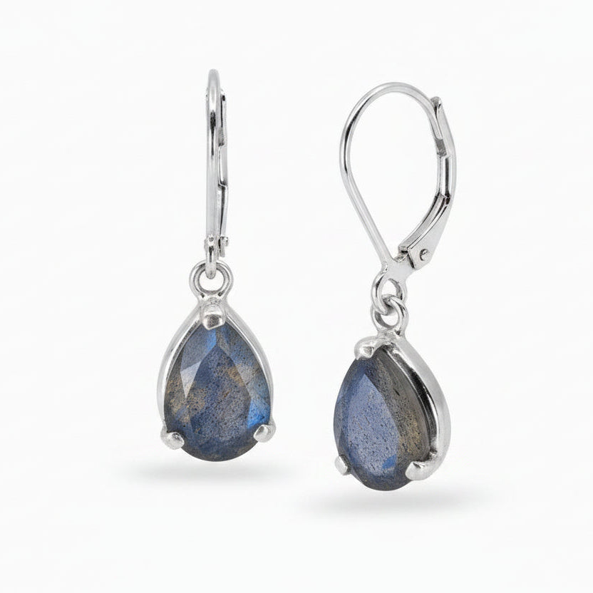 Labradorite Drop Earrings Made In Earth