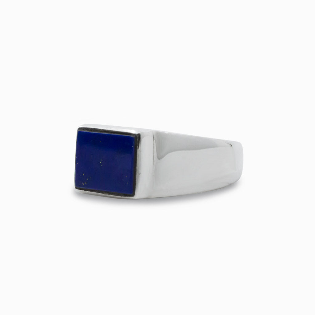 Dark Blue rectangle Lapis Lazuli ring