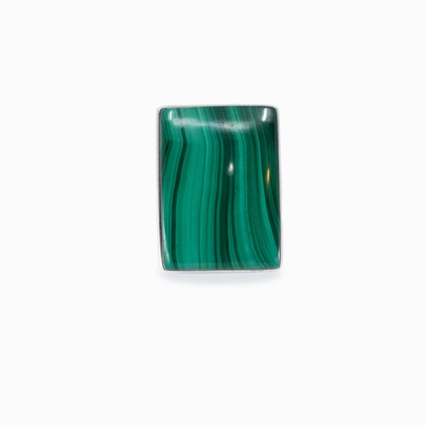 Cabochon Rectangle Malachite ring