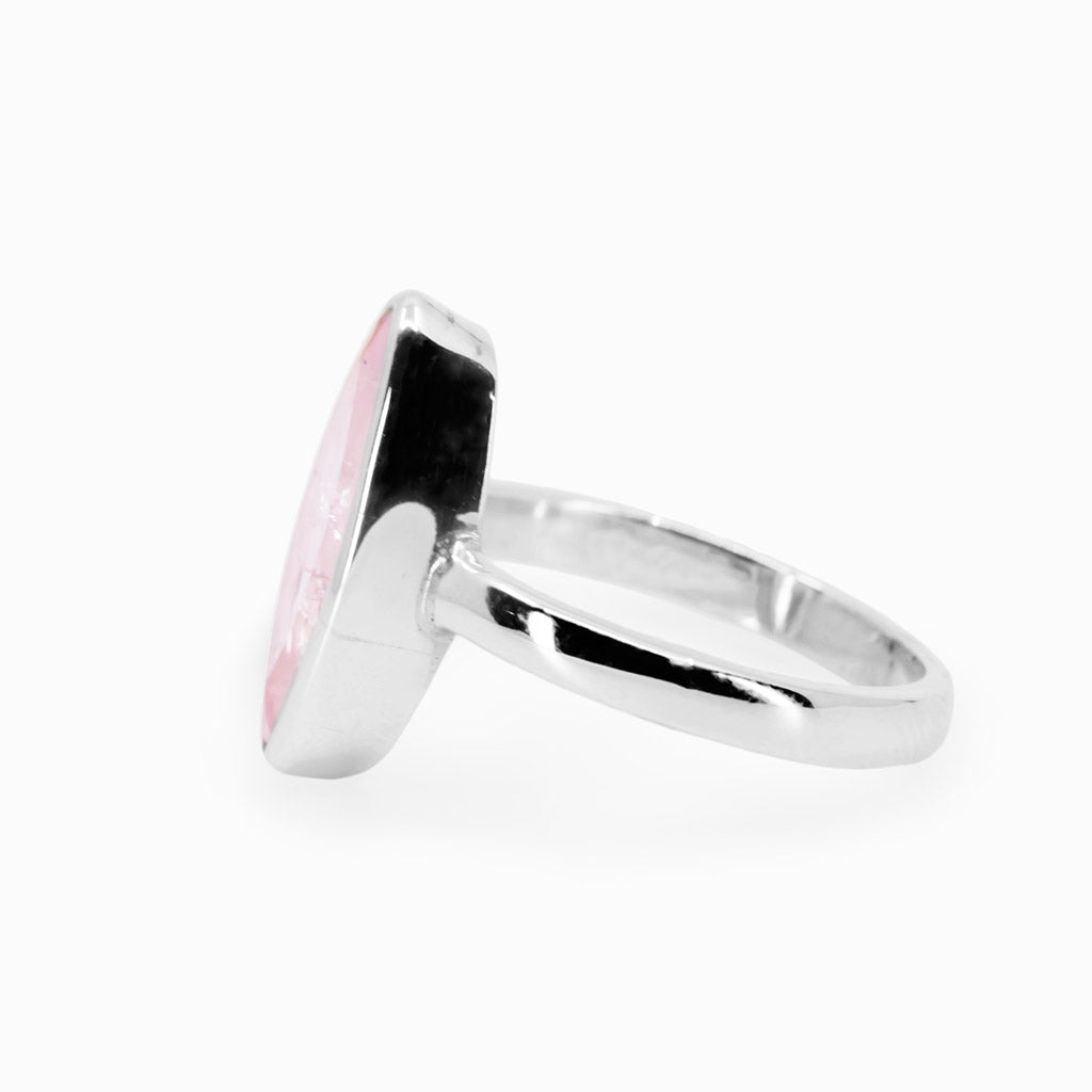 Morganite Faceted Marquis Bezel Ring