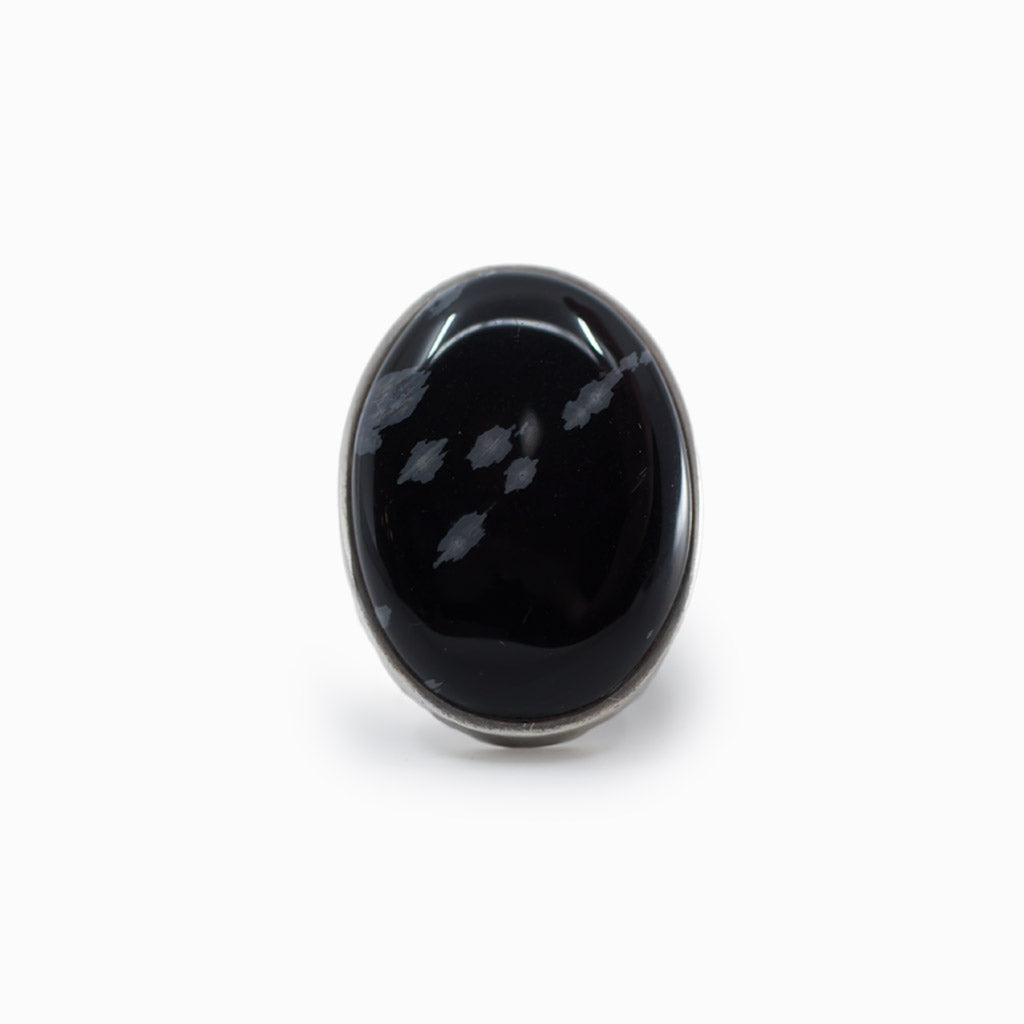 snowflake obsidian ring