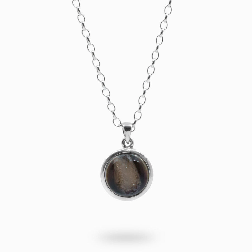 Black druzy Onyx necklace