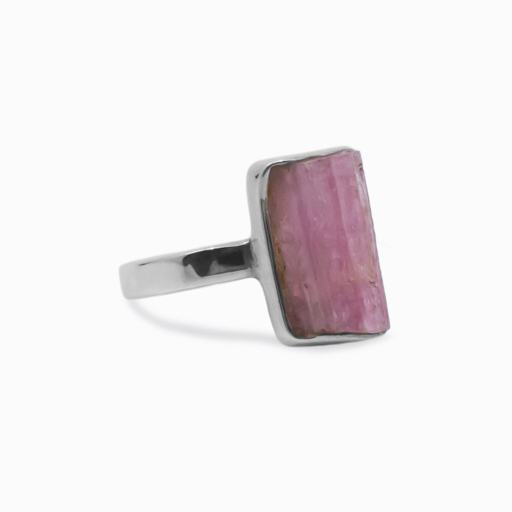 Raw Pink Tourmaline ring