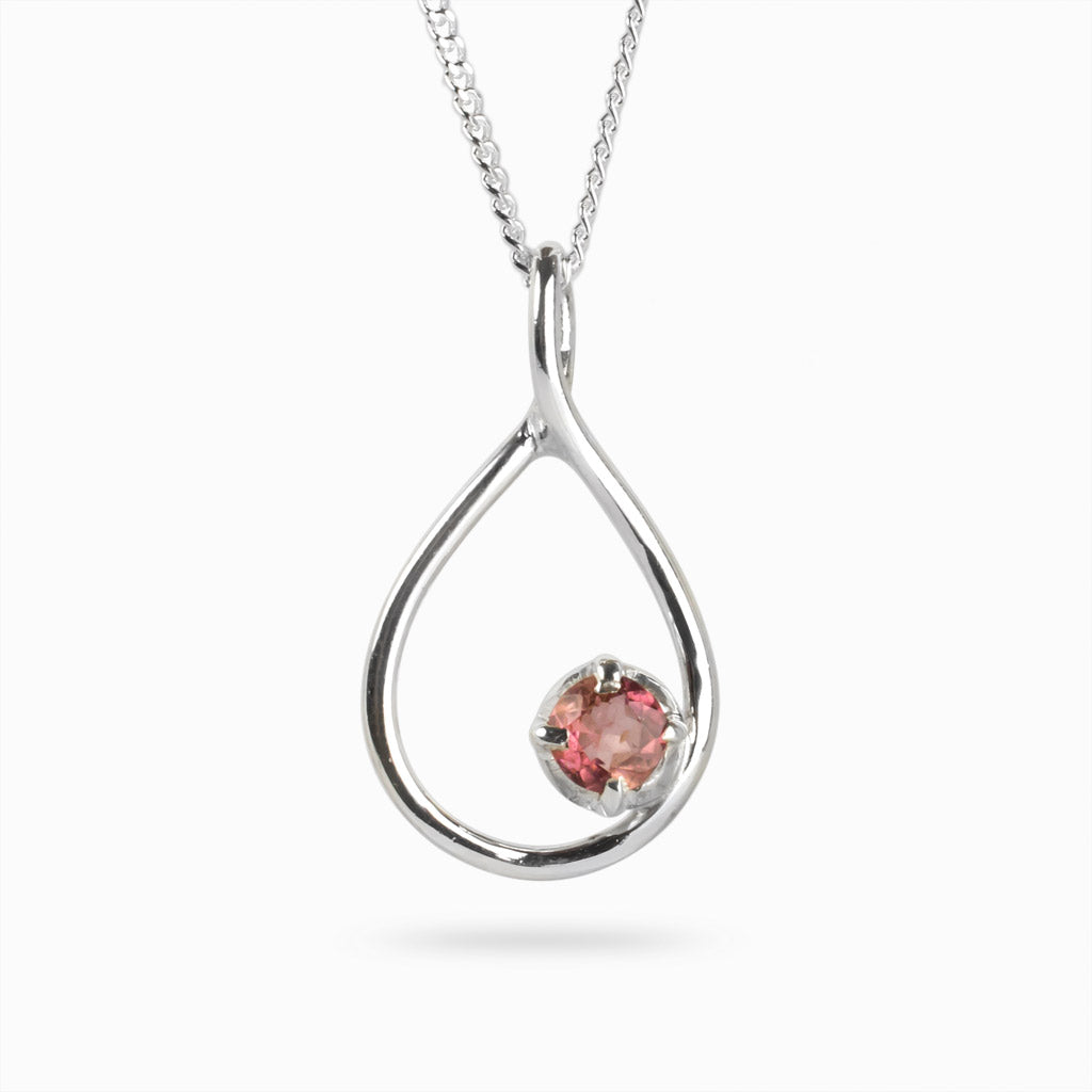 Pink Tourmaline birthstone necklace Made in earth