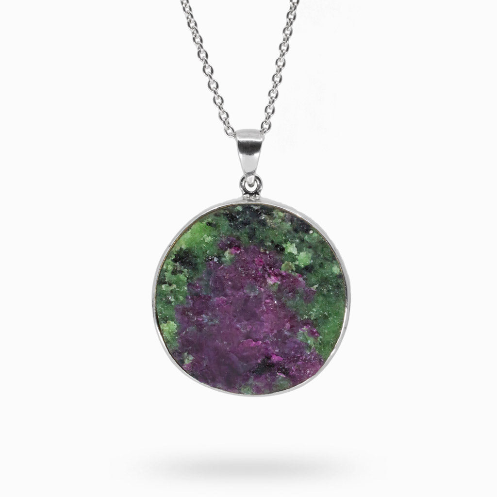 Raw Round Ruby Zoisite Necklace