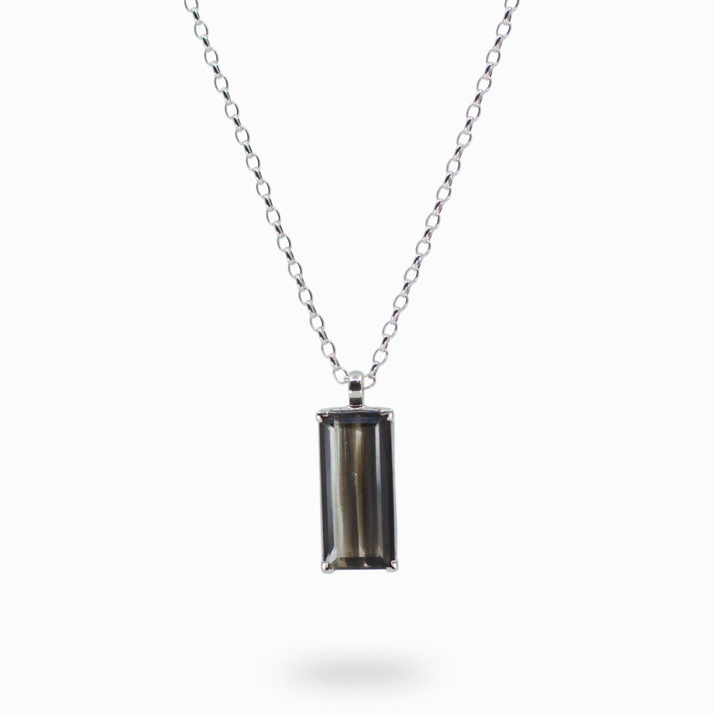 Brown rectangle faceted Scapolite necklace