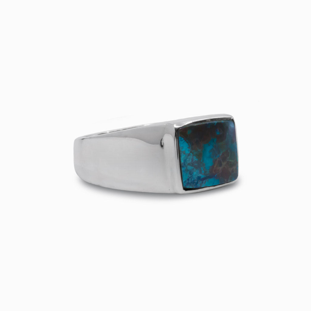 Rectangle Cabochon Shattuckite ring