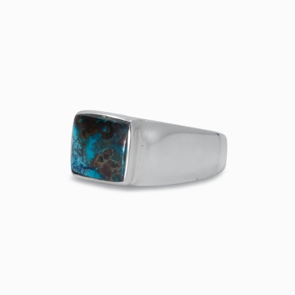 Rectangle Cabochon Shattuckite ring