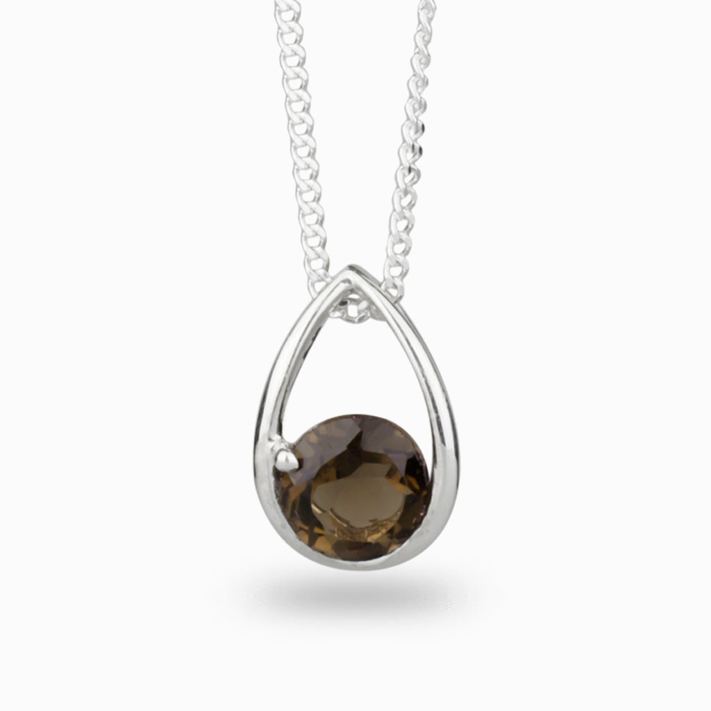 Faceted Smokey Quartz Necklace