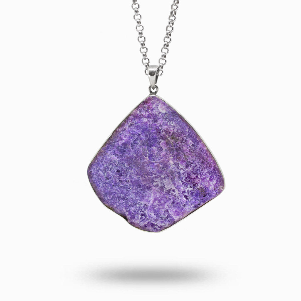 Sugilite Druzy Organic Purple Raw Necklace