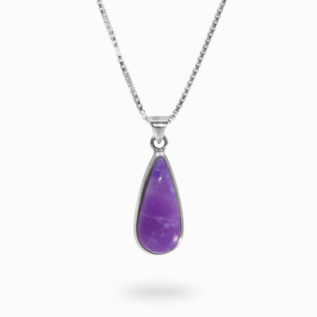 Purple Cabochon Tear Sugilite Necklace