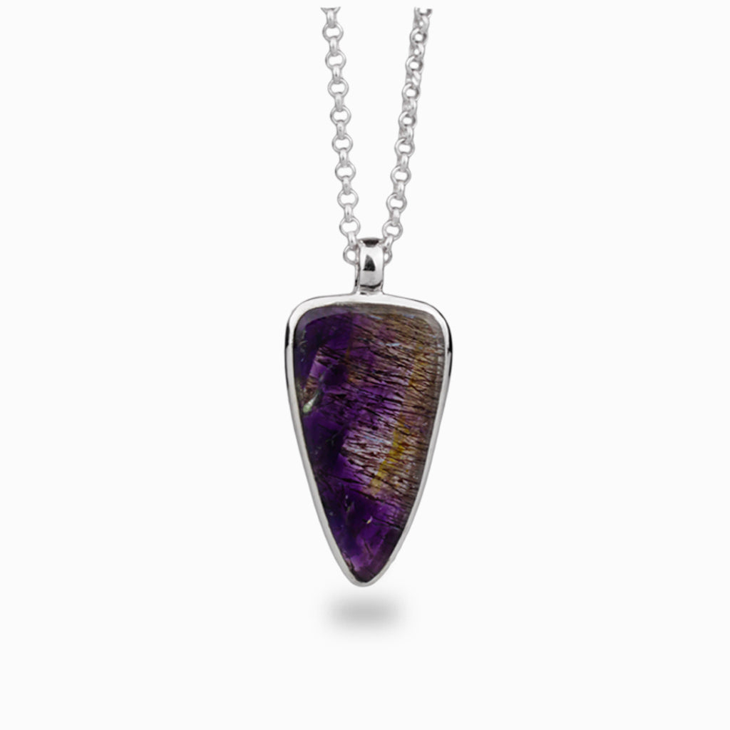 Purple mix cabochon Super Seven Necklace