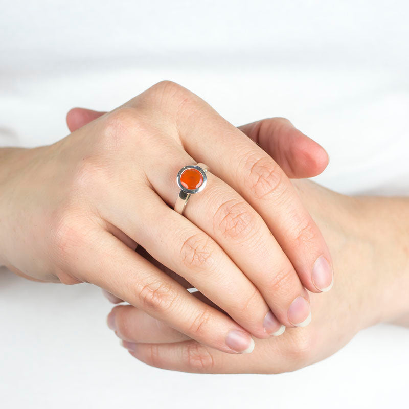 Carnelian Ring on Model