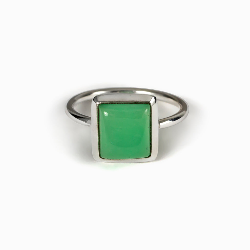 Green Chrysoprase Ring Made in Earth