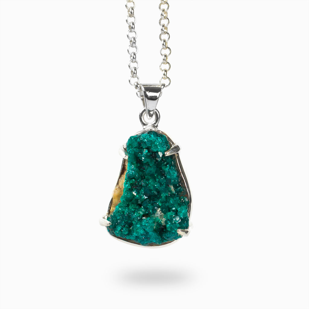 Turquoise and Yellow Accent Dioptase Necklace made in earth