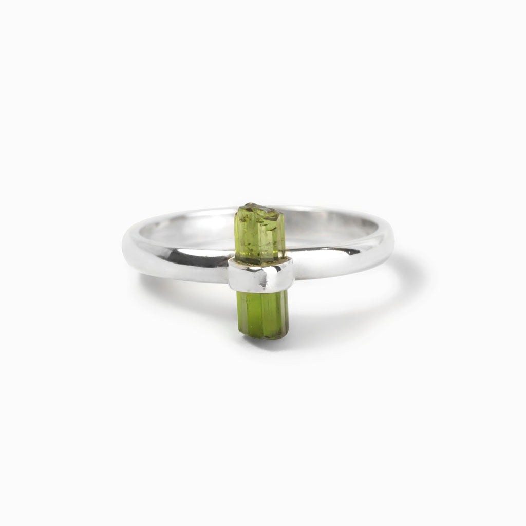 Bright Green Tourmaline Ring Made in Earth