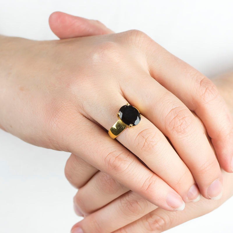 Vermeil Onyx Ring on Model