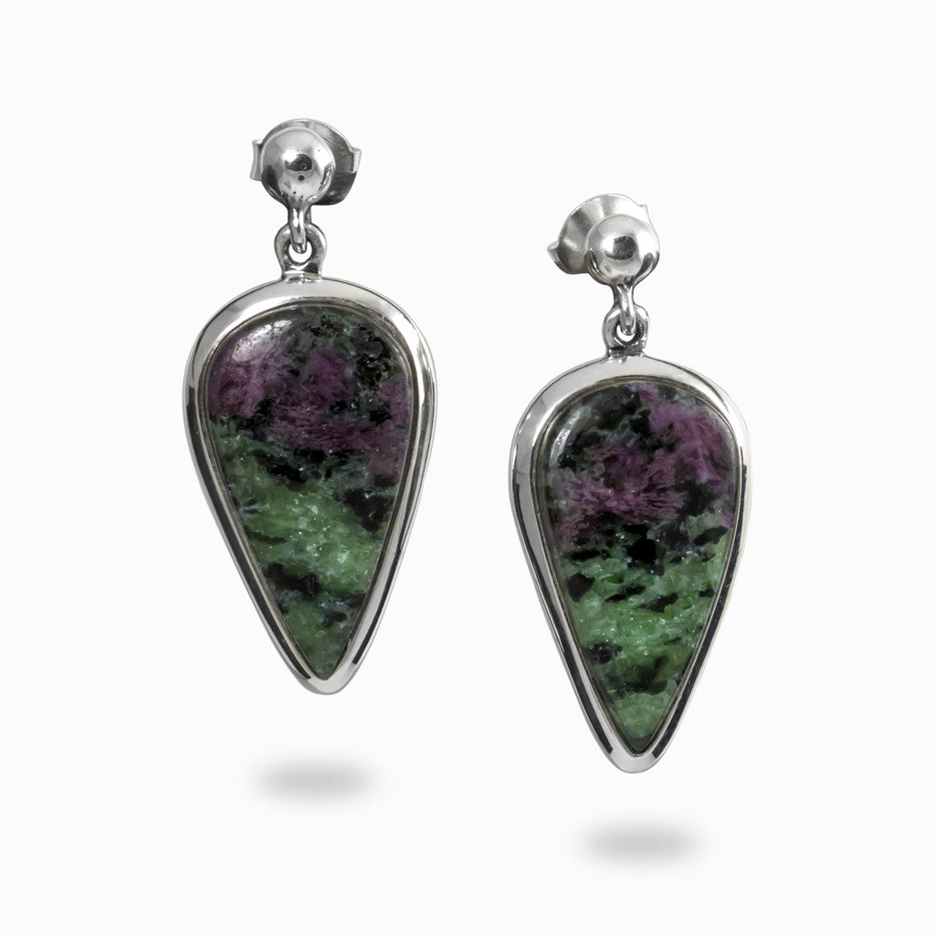 Ruby Zoisite Drop Earrings Made In earth