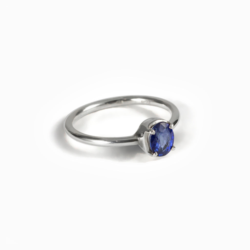 Sapphire sterling silver ring