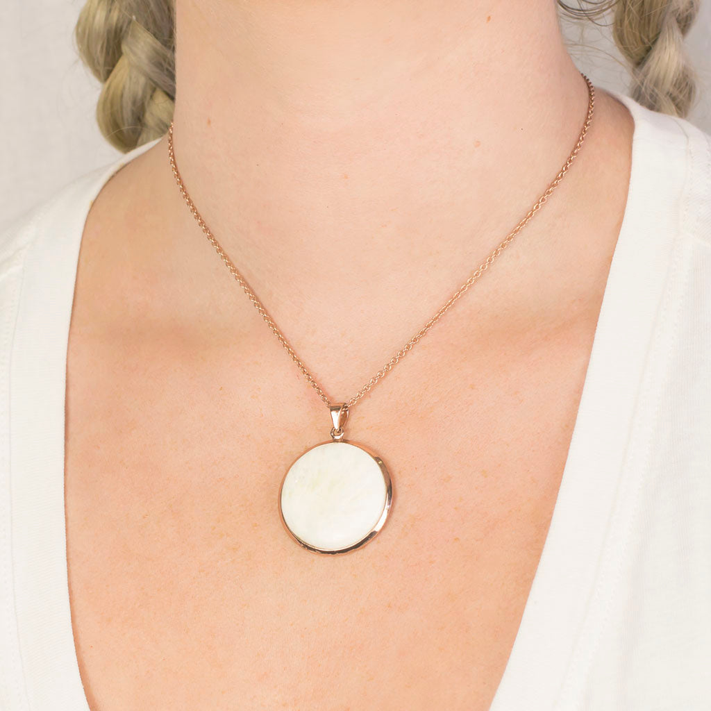 Scolecite Pendant on Model