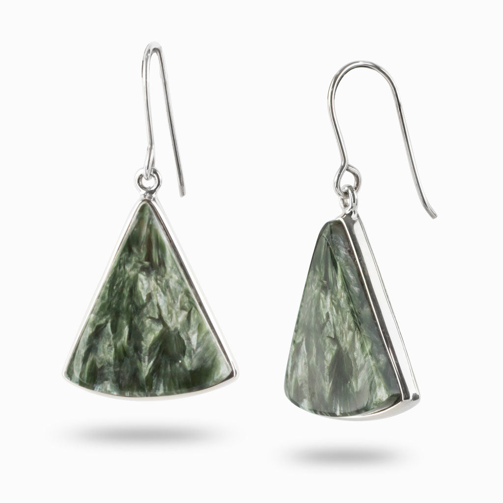 Seraphenite Drop Earrings Made In Earth