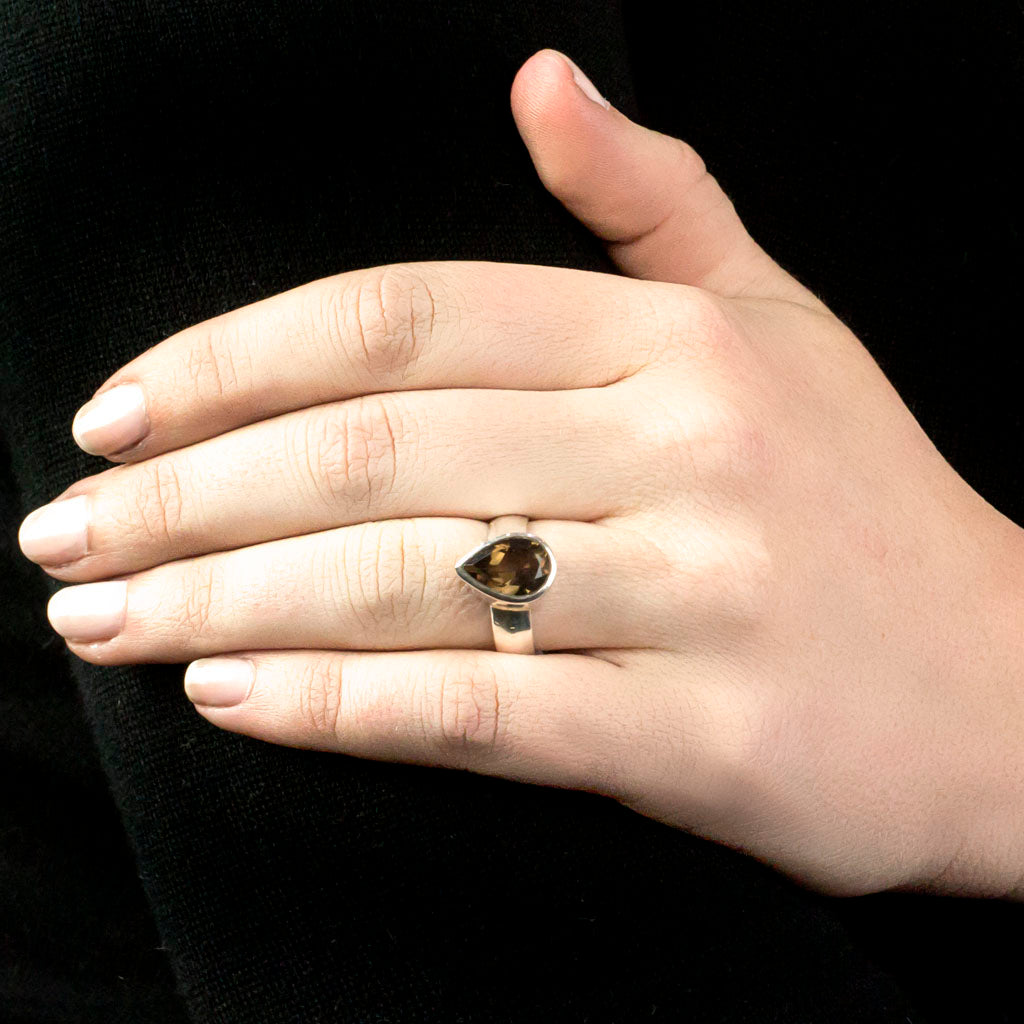 Smokey Quartz Ring on Model